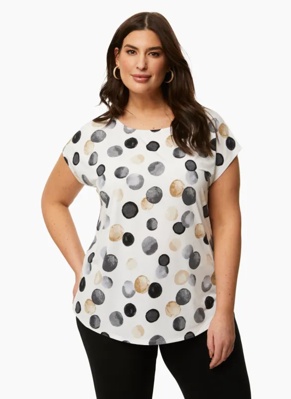 Dot Print Short Sleeve Tee sold by Laura