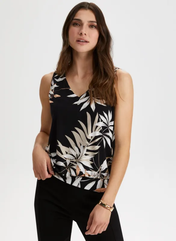 Fern Leaf Print Sleeveless Top sold by Laura