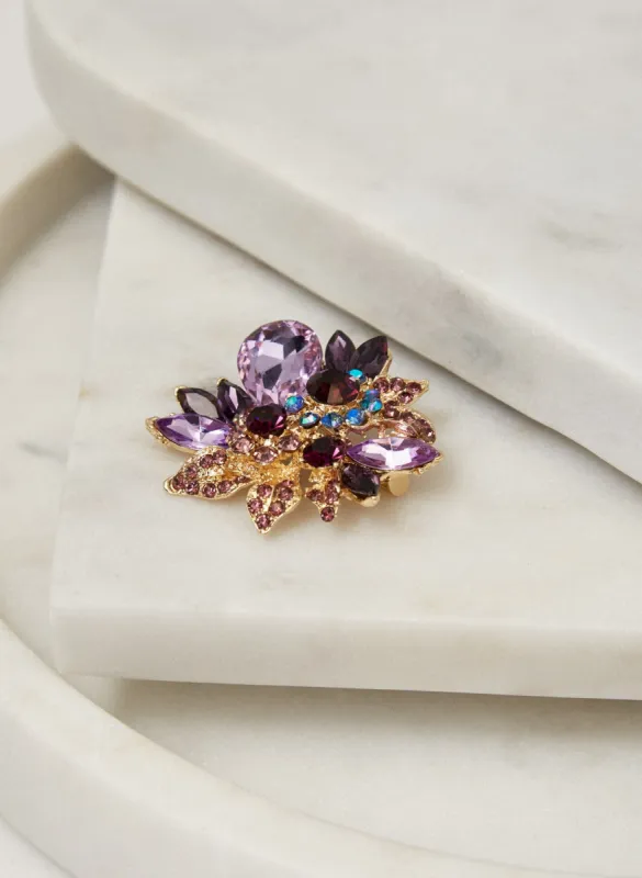 Multi-Colour Crystal Cluster Brooch sold by Laura