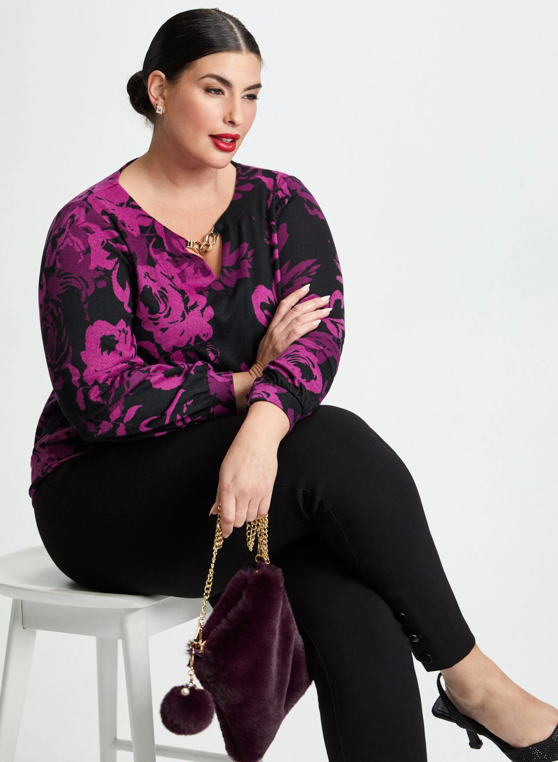 Rose Motif Keyhole Detail Blouse sold by Laura product image thumbnail 5