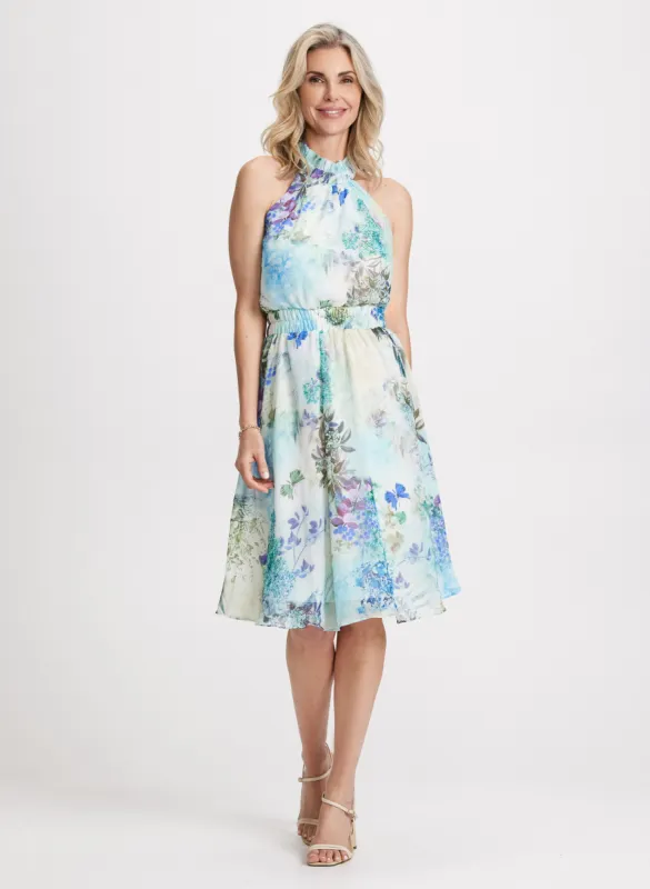 Floral Print Halter Neck Dress sold by Laura
