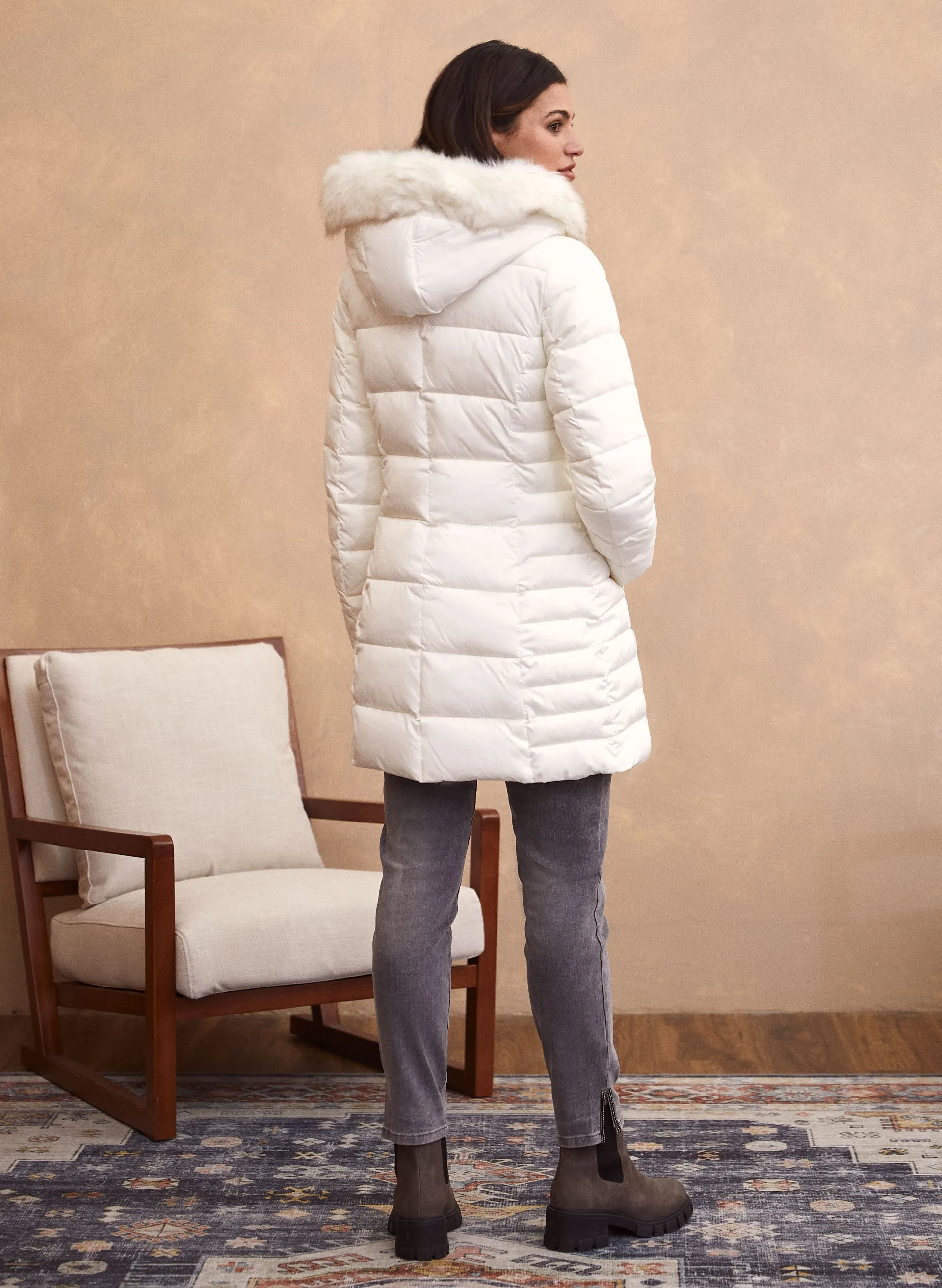 Quilted Asymmetrical Vegan Down Coat sold by Laura product image thumbnail 2