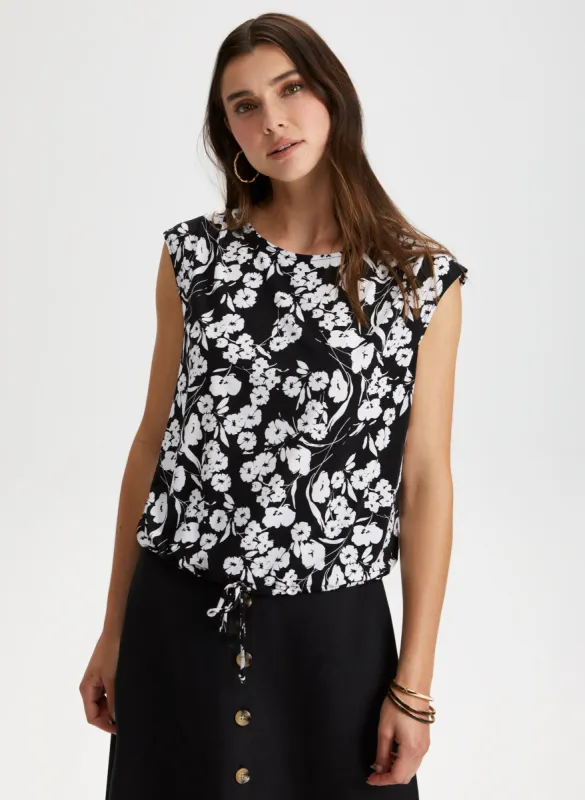 Floral Print Cap Sleeve Top sold by Laura