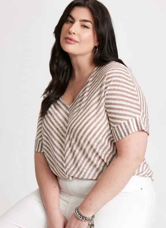 Diagonal Stripes Short Sleeve Top sold by Laura