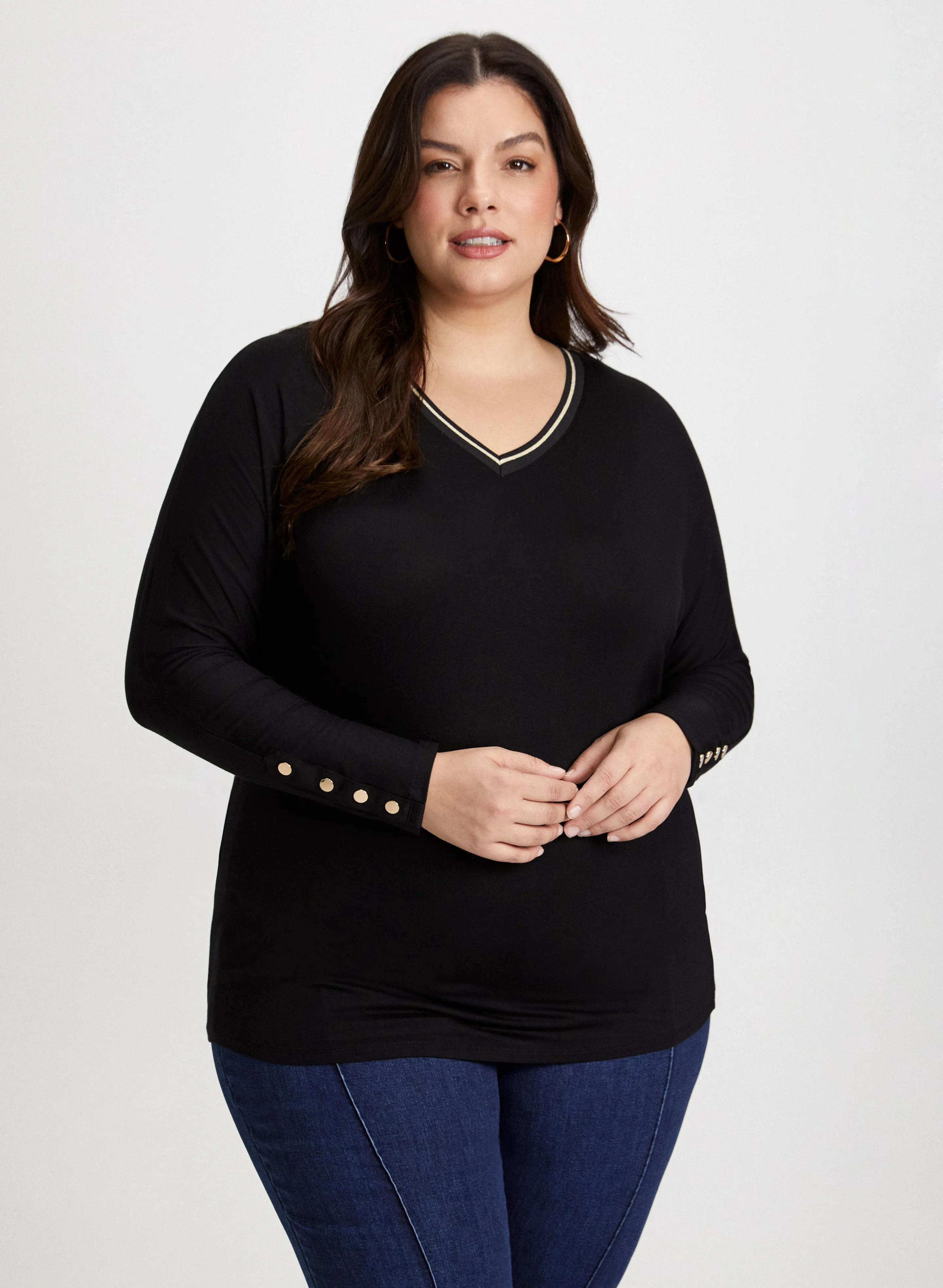 Contrast V-Neck T-Shirt sold by Laura product image thumbnail 5