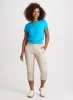 Smocked Waist T-Shirt & Cropped Drawstring Hem Cargo Pants sold by Laura