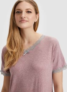 Dot Print Lace Nightgown sold by Laura