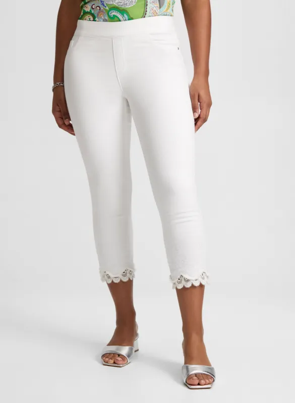 Embroidered Hem Capri Jeans sold by Laura