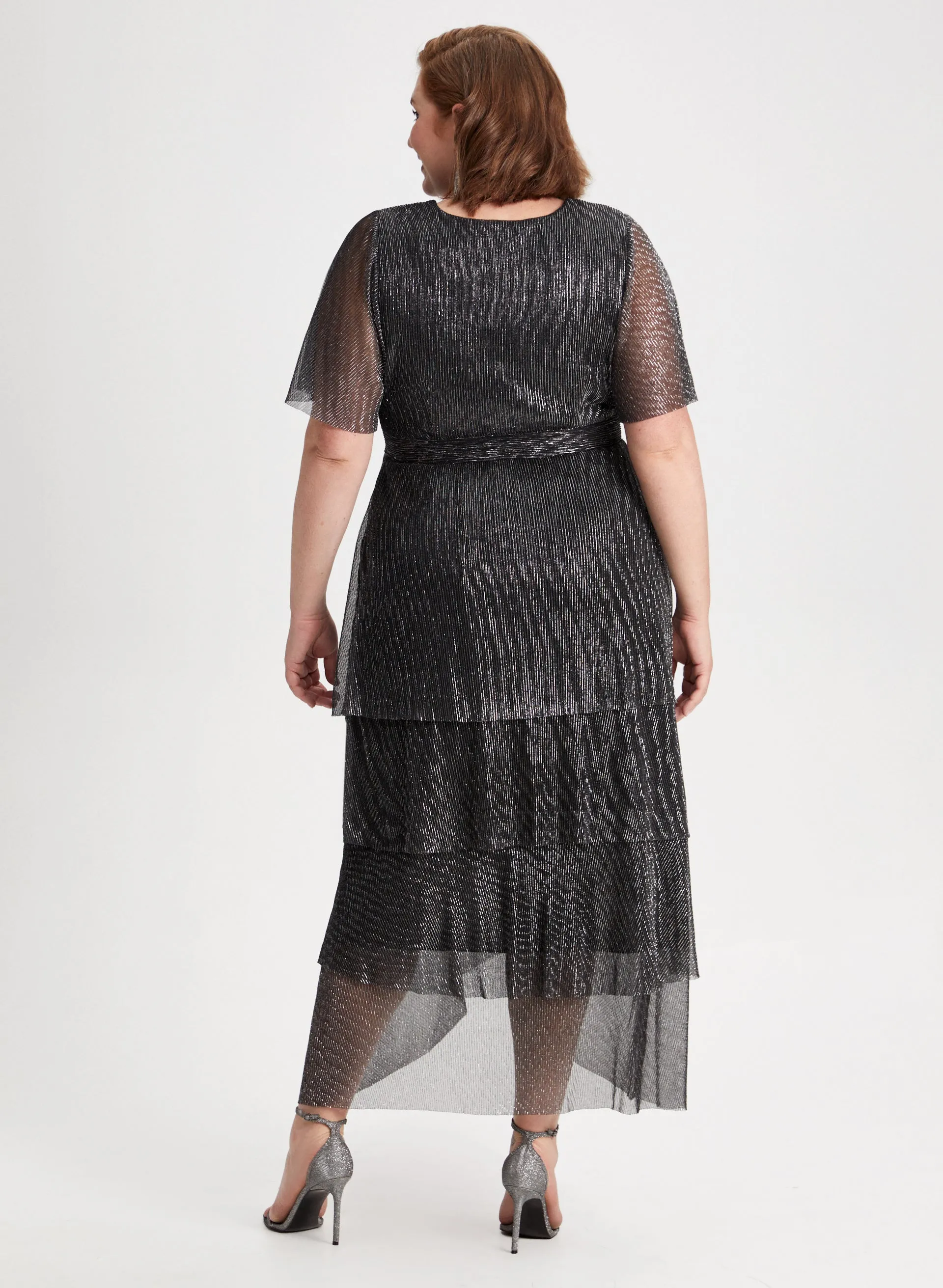 Asymmetric Tiered Metallic Dress sold by Laura product image thumbnail 3