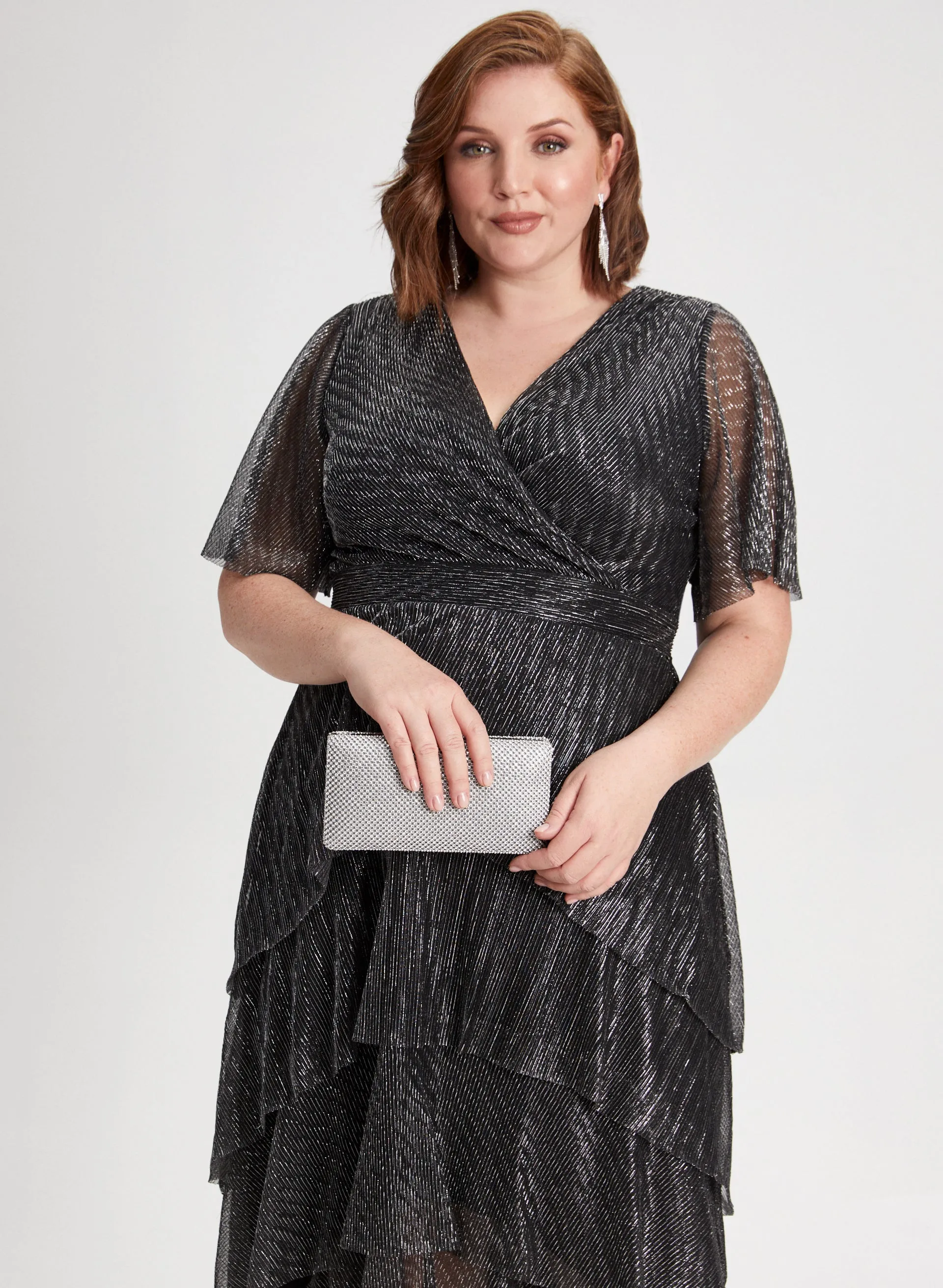 Asymmetric Tiered Metallic Dress sold by Laura product image thumbnail 4