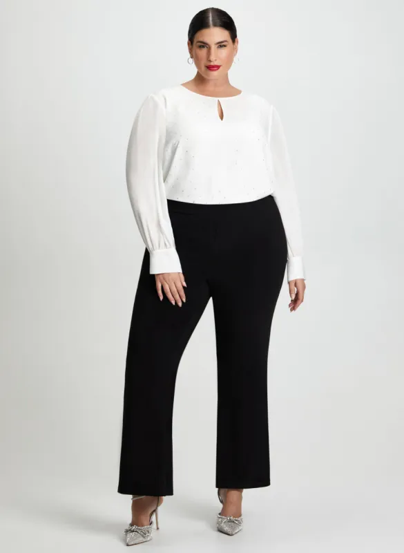 Rhinestone Detail Blouse & Bootcut Pants sold by Laura