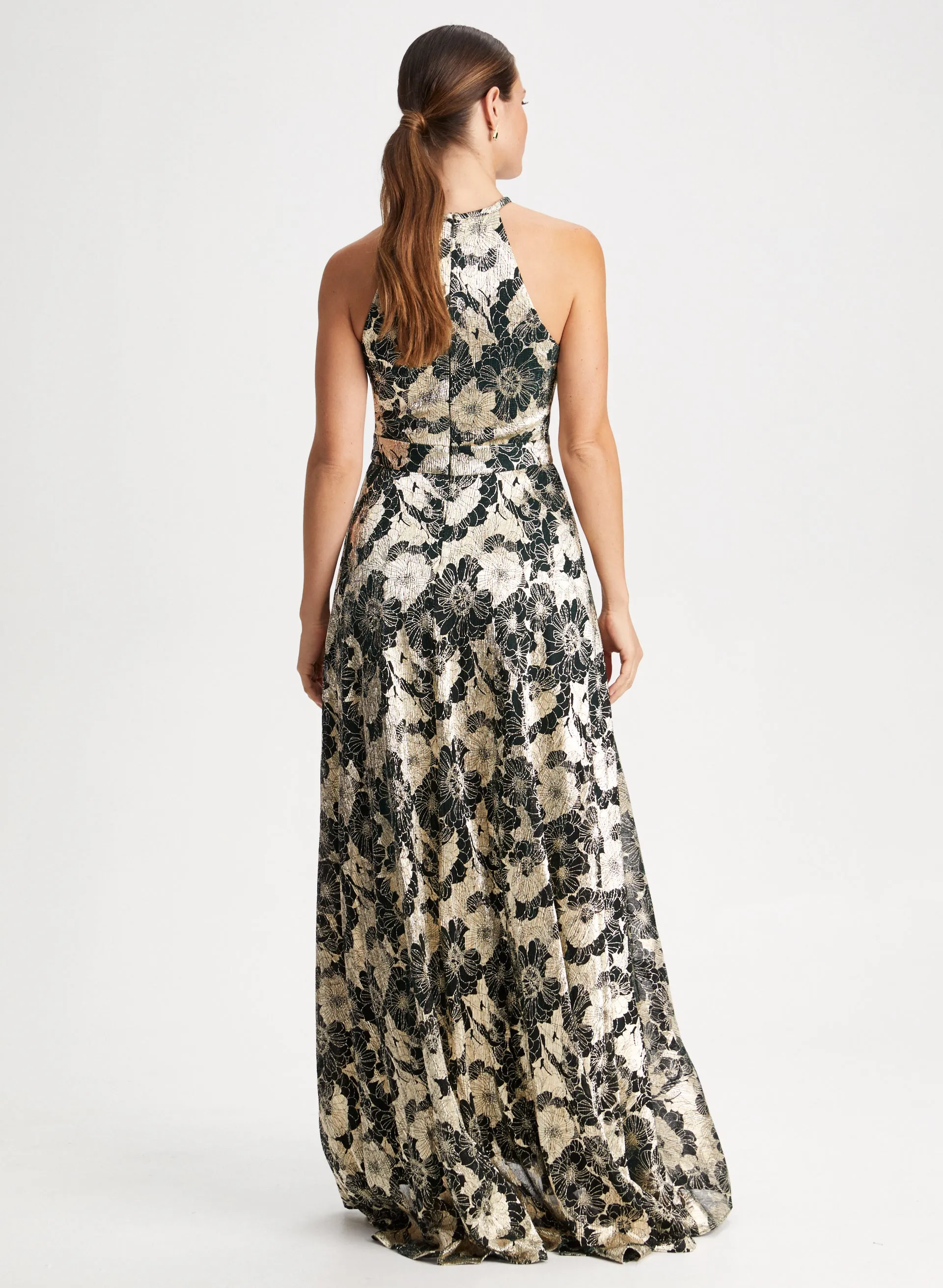 Metallic Floral Motif Dress sold by Laura product image thumbnail 3