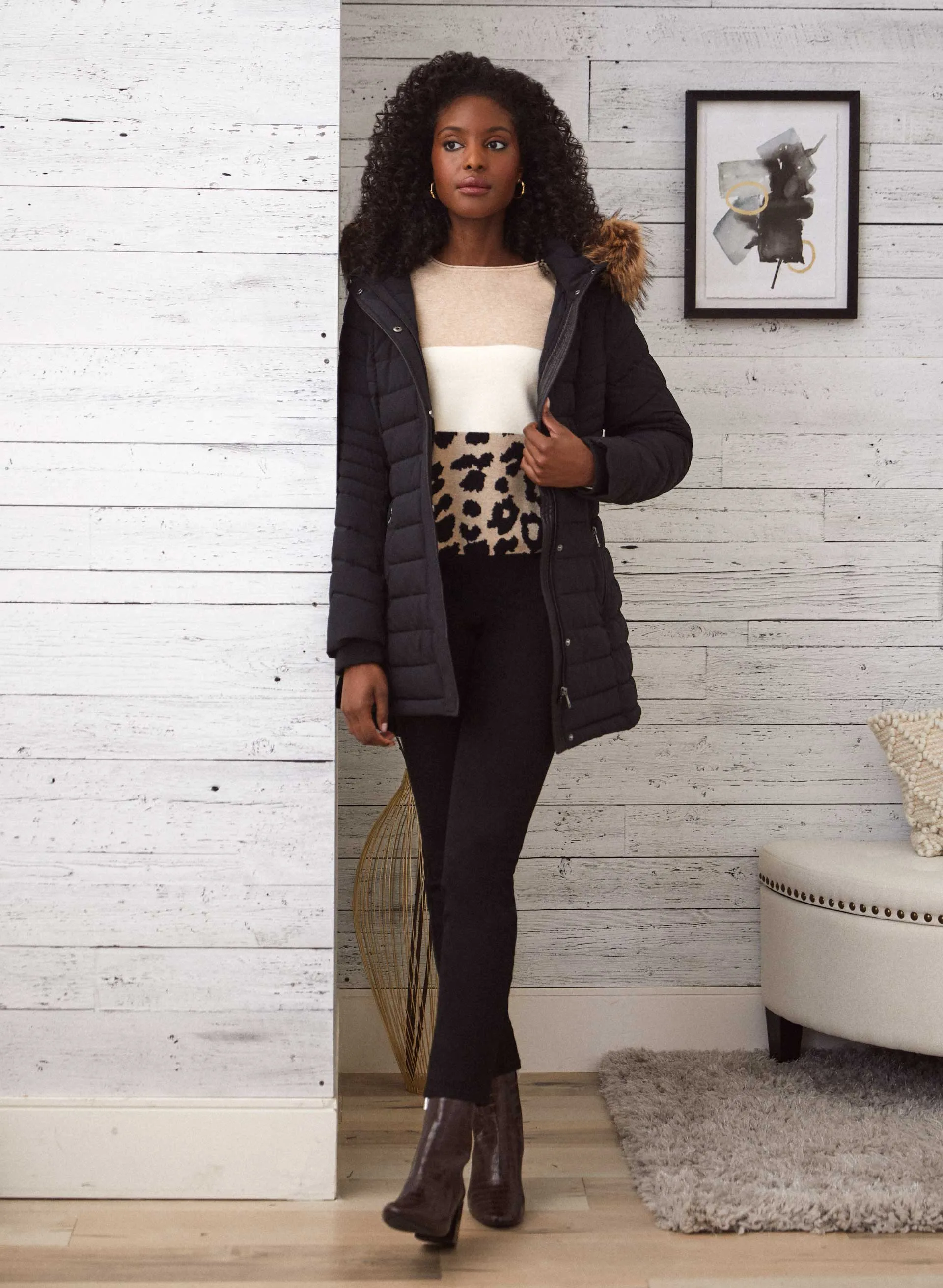 Stretch Recycled Vegan Down Coat sold by Laura product image thumbnail 3