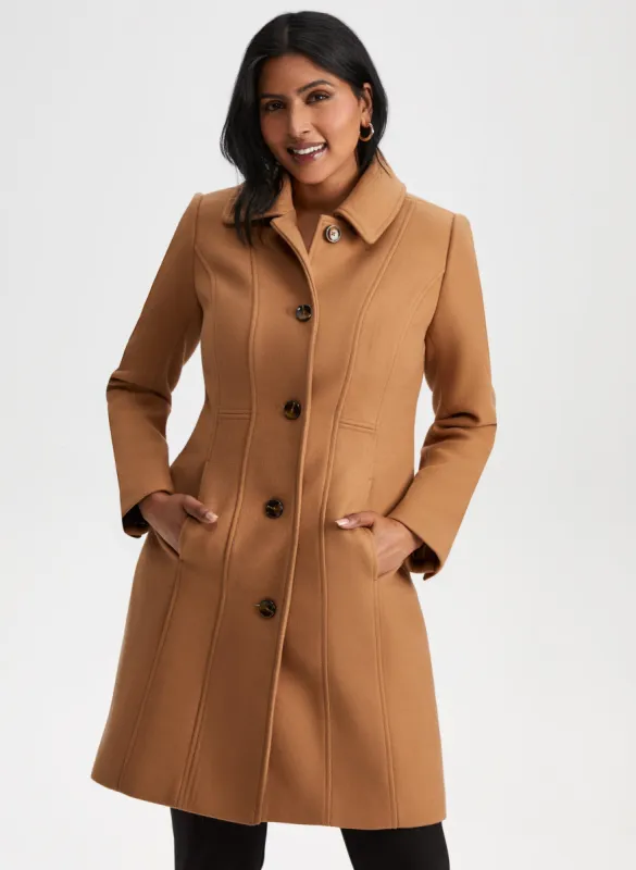 Stretch Wool Blend Coat sold by Laura