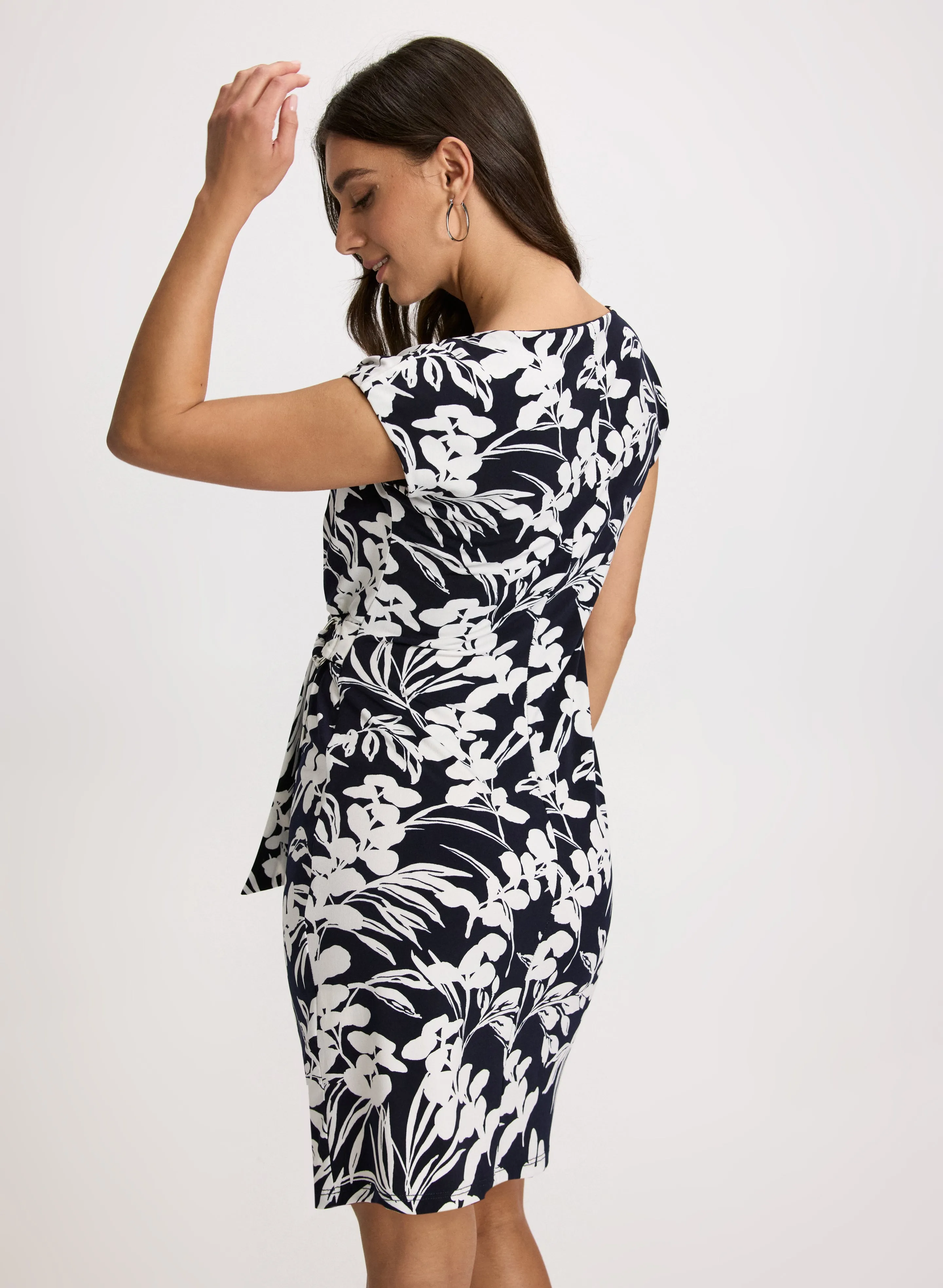 Side-Tucked Leaf Print Dress sold by Laura product image thumbnail 3