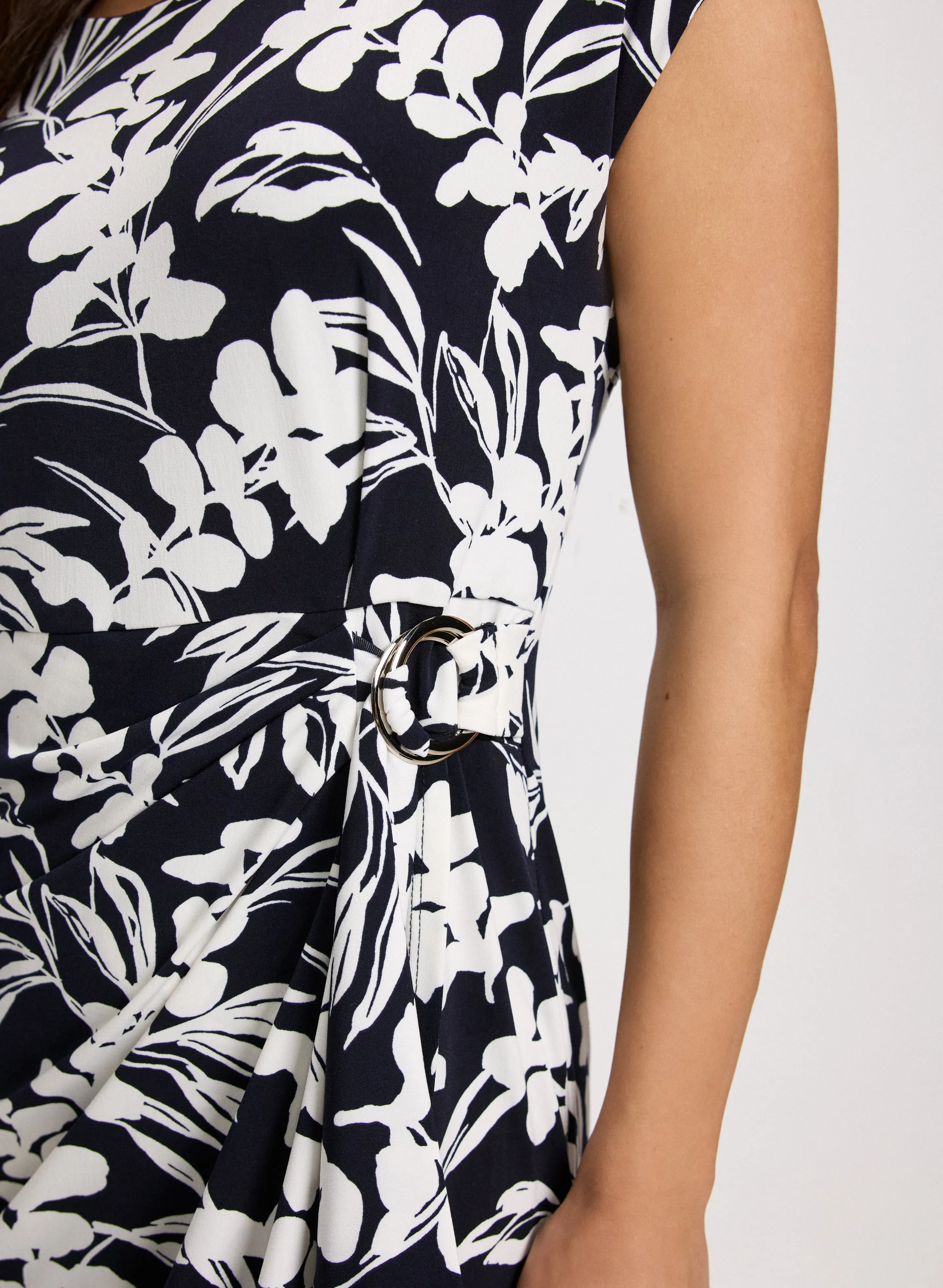 Side-Tucked Leaf Print Dress sold by Laura product image thumbnail 5