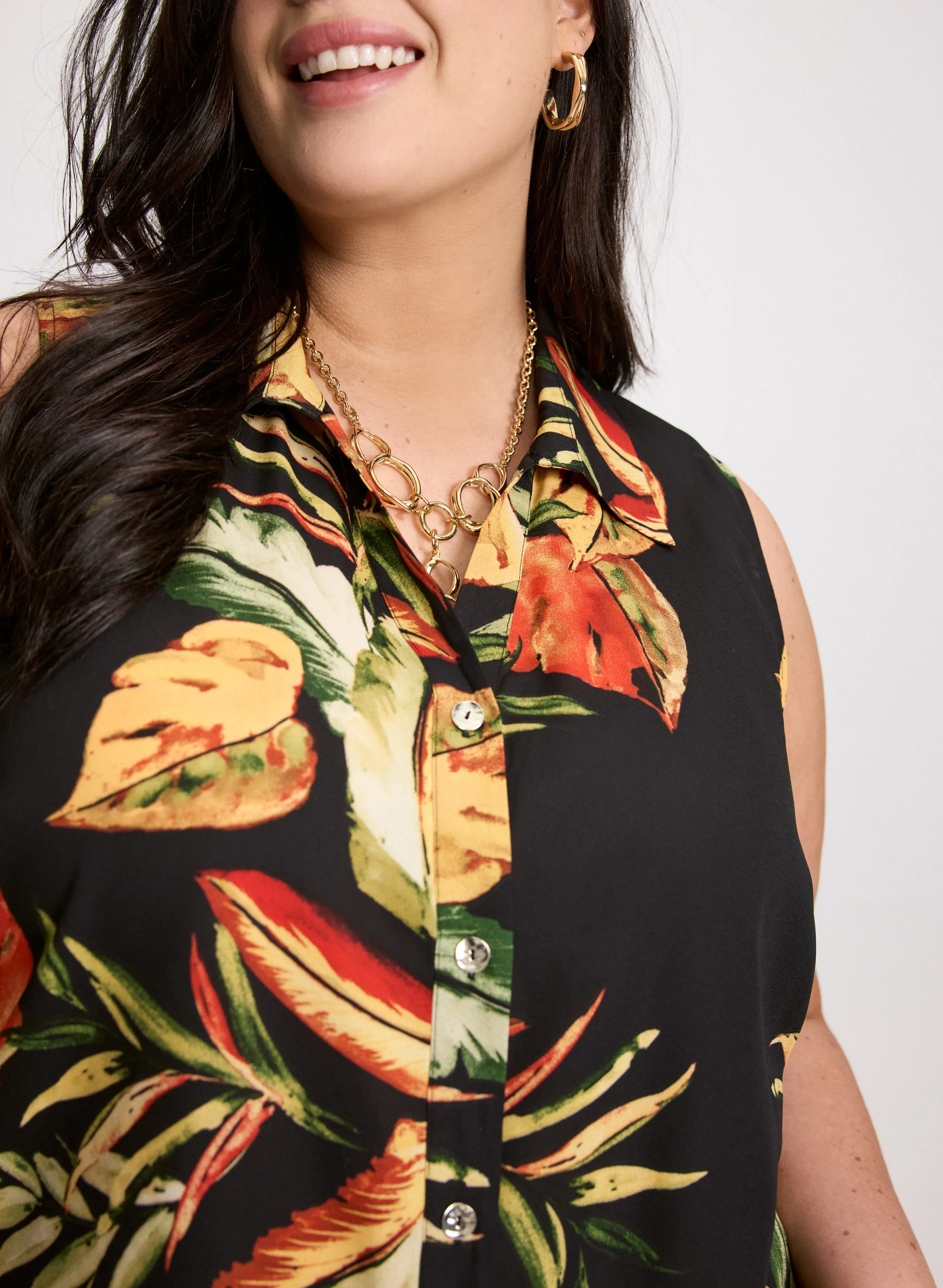 Sleeveless Leaf Print Blouse sold by Laura product image thumbnail 3
