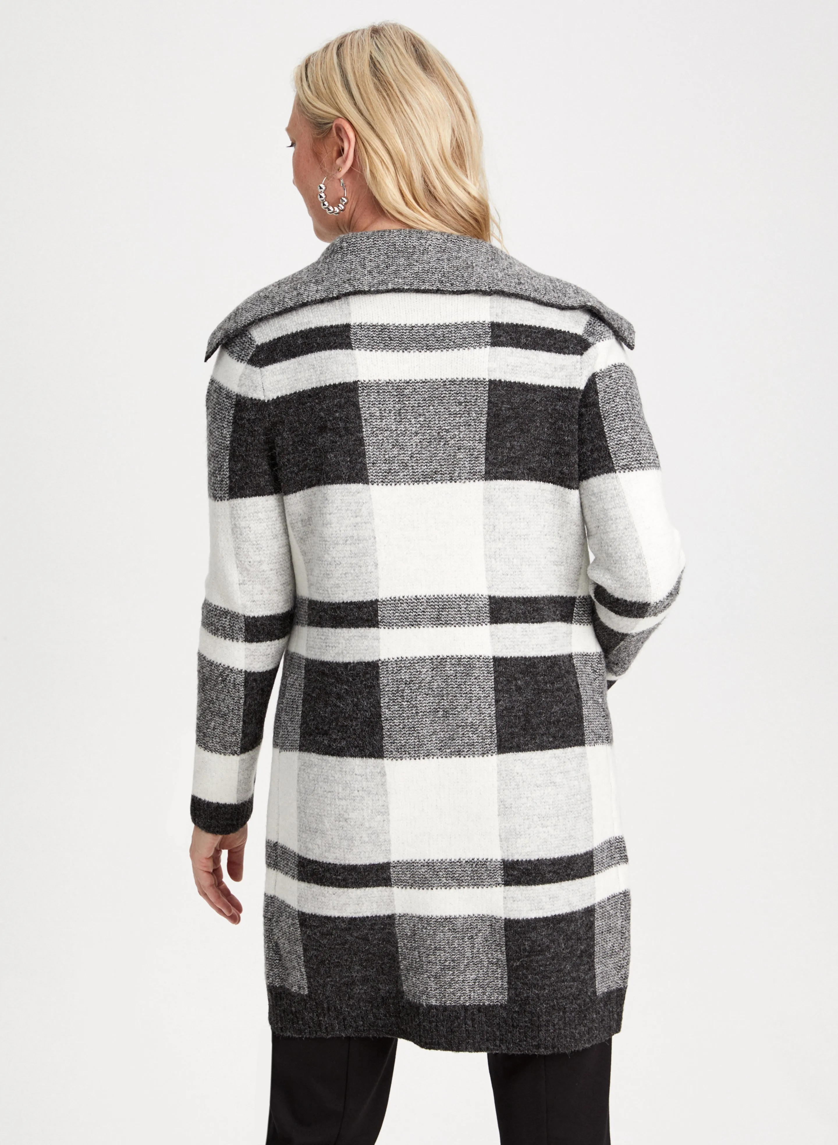 Plaid Shawl Collar Coatigan sold by Laura product image thumbnail 4