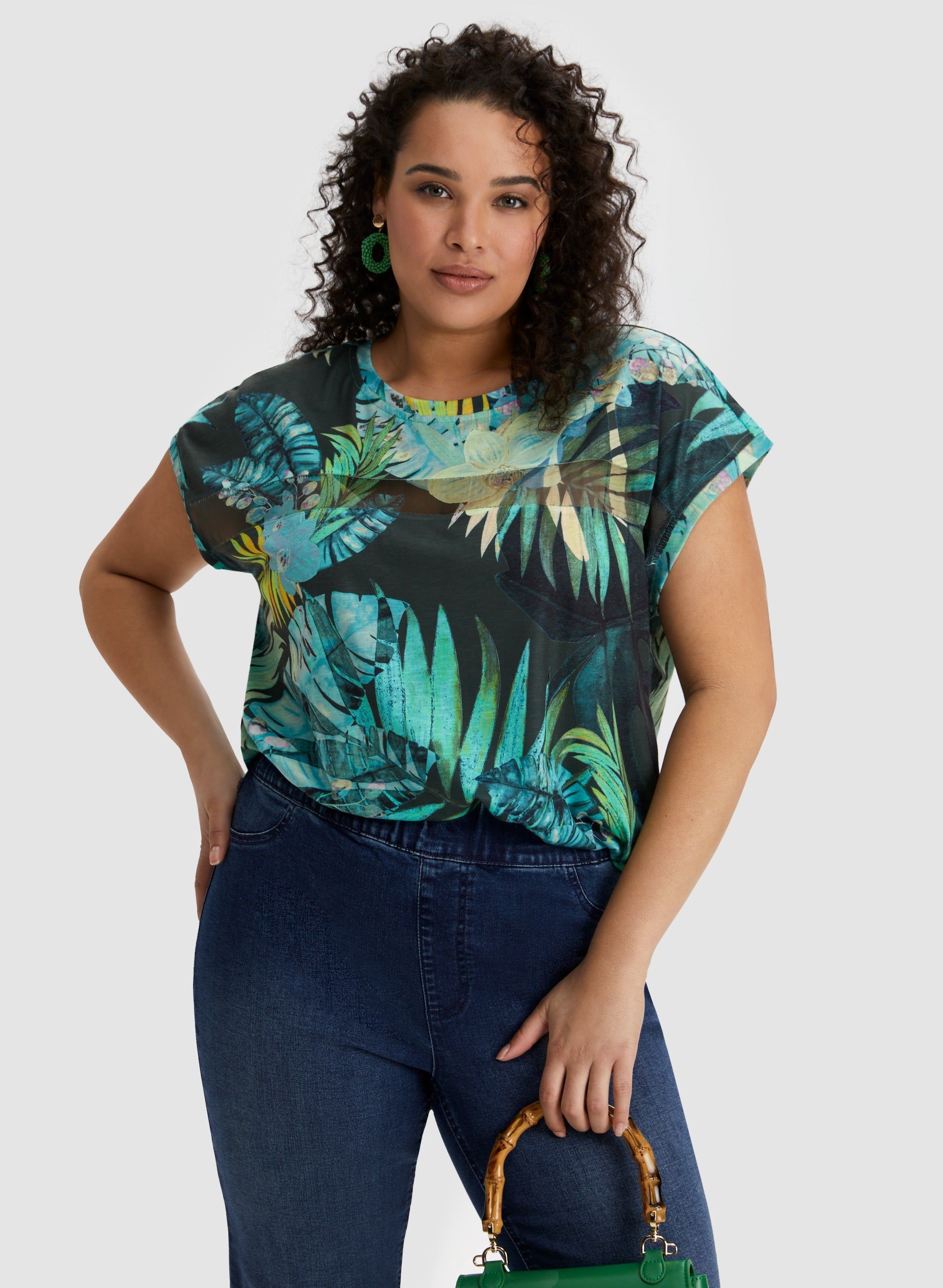 Palm Leaf Print Tee sold by Laura