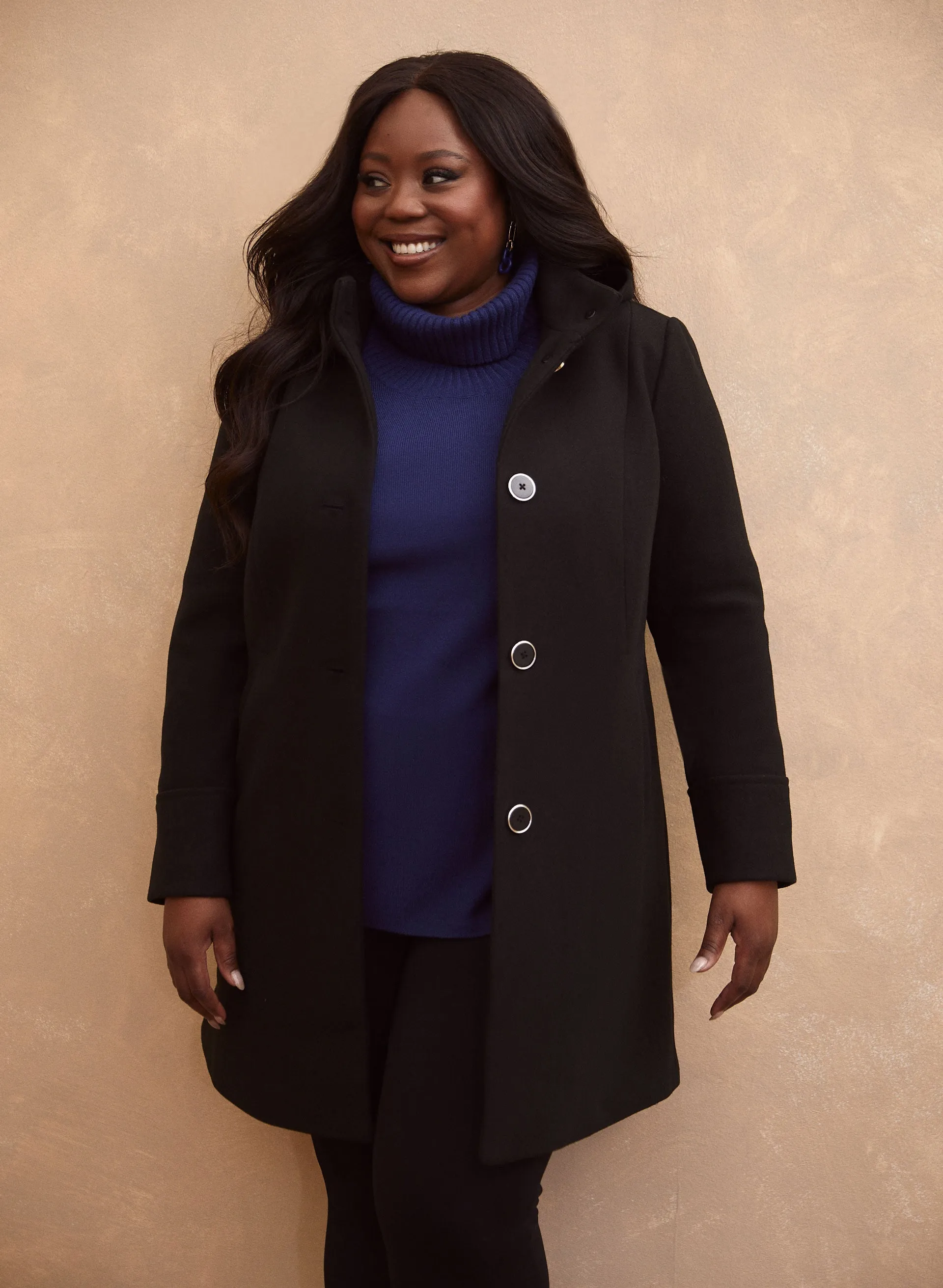 Stretch Wool Blend Coat sold by Laura