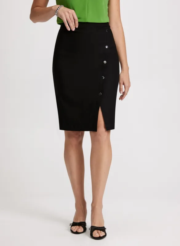 Slant Button-Down Pencil Skirt sold by Laura