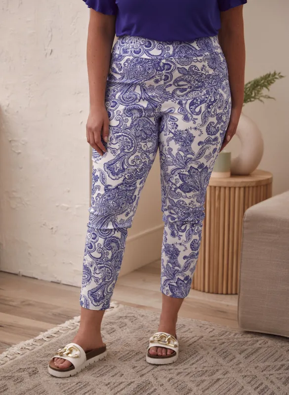 Paisley Print Slim Leg Pants sold by Laura