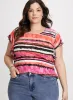 Ruffle Sleeve Striped Top sold by Laura