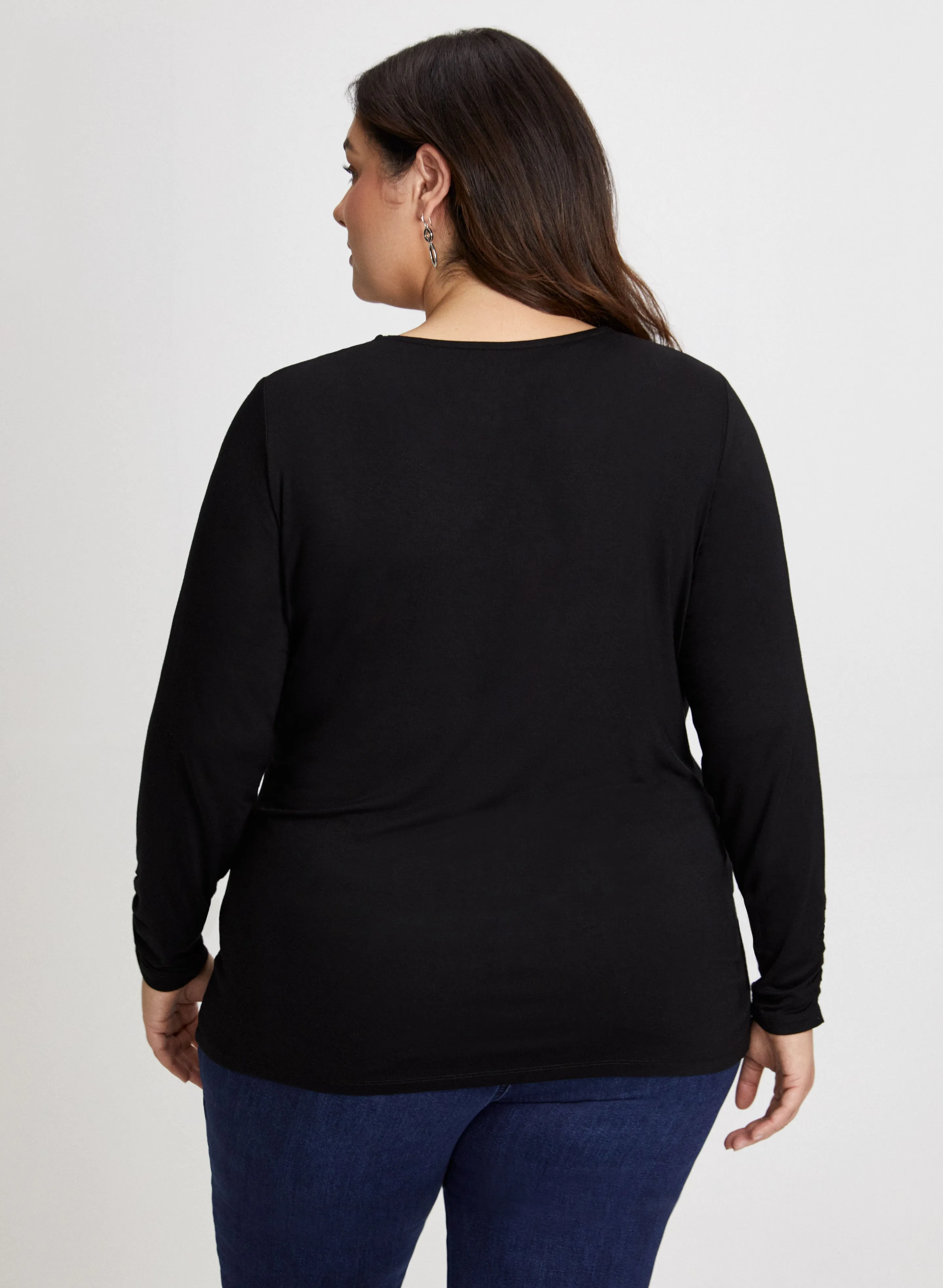 Rhinestone Appliqué Long Sleeve Top sold by Laura product image thumbnail 4