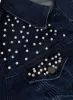 Pearl & Rhinestone Embellished Denim Jacket sold by Laura