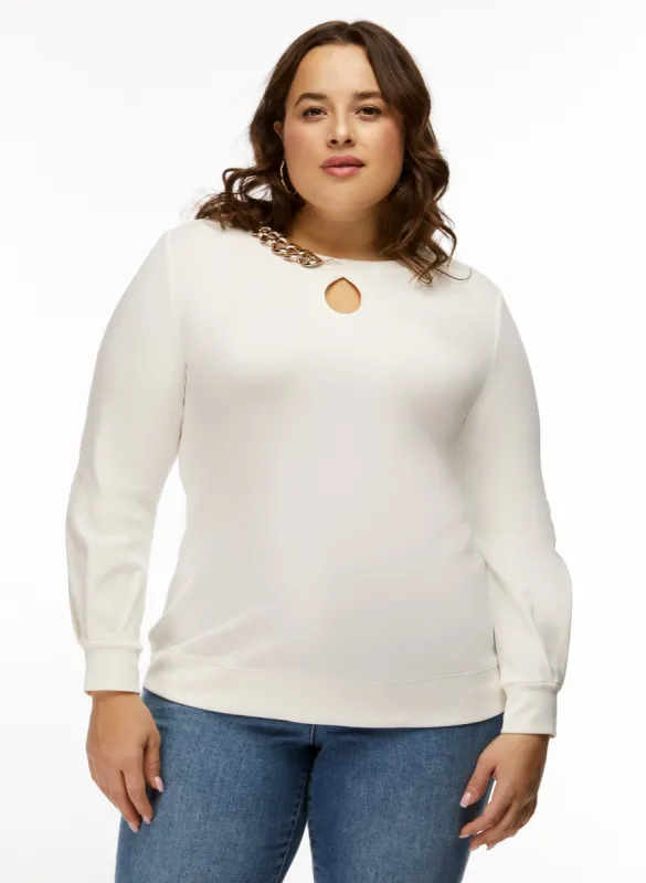 Chain Trim Sweatshirt sold by Laura