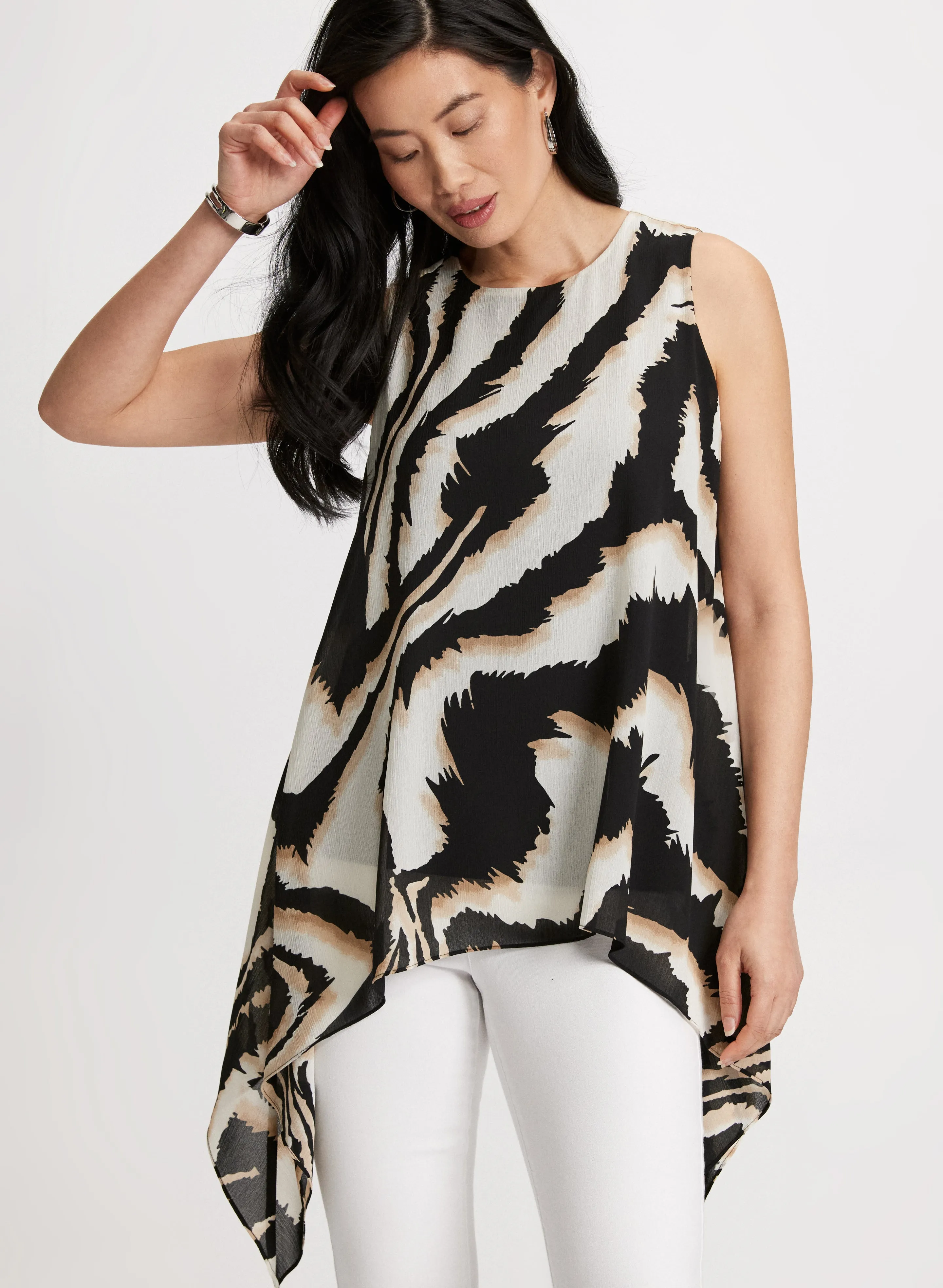 Zebra Print Asymmetric Blouse sold by Laura product image thumbnail 5