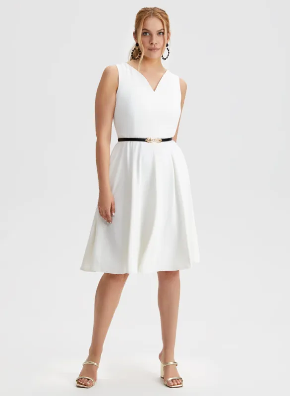 Belted V-Neck Dress sold by Laura