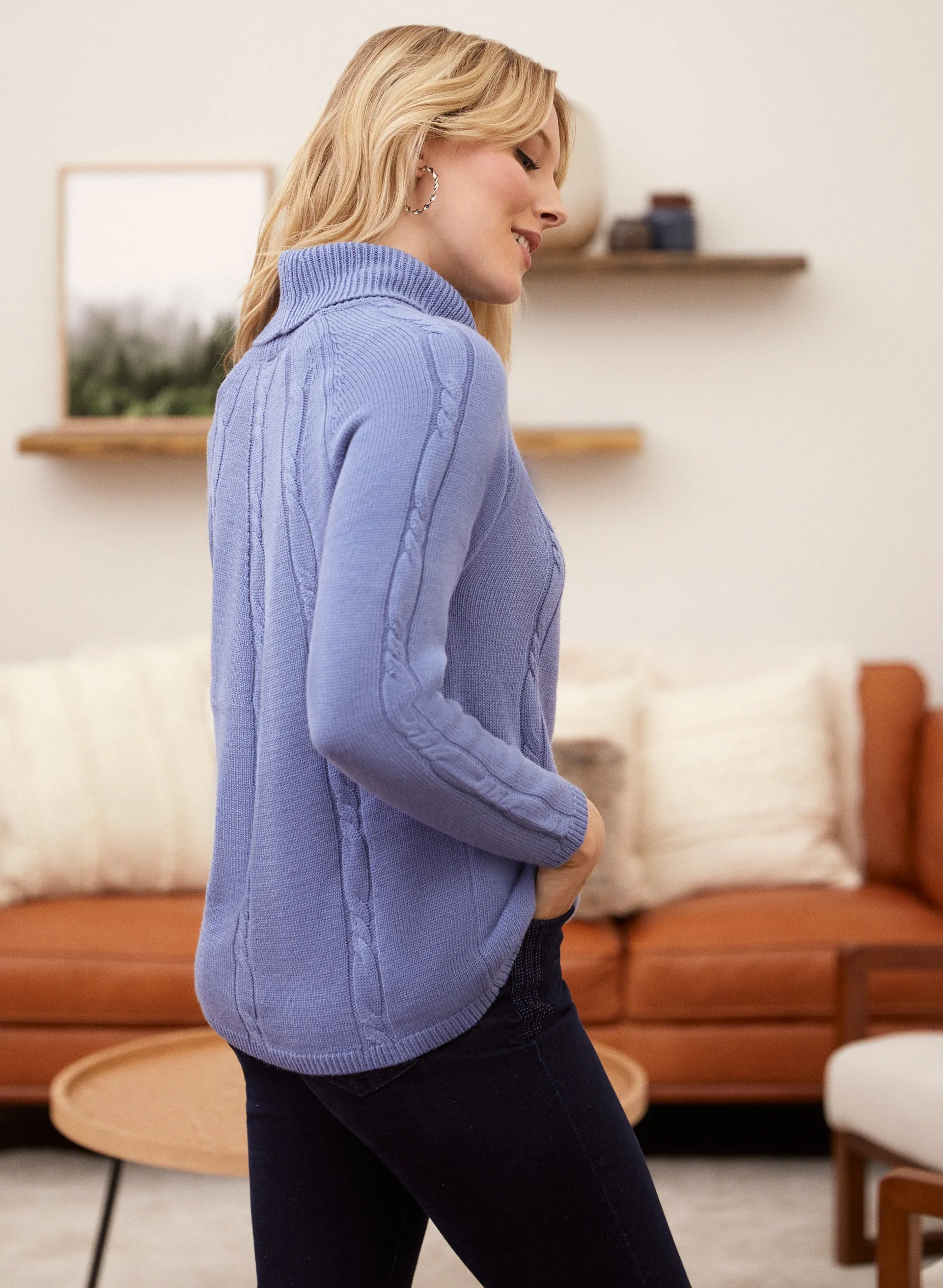 Cashmere Blend Cable Knit Sweater sold by Laura product image thumbnail 4