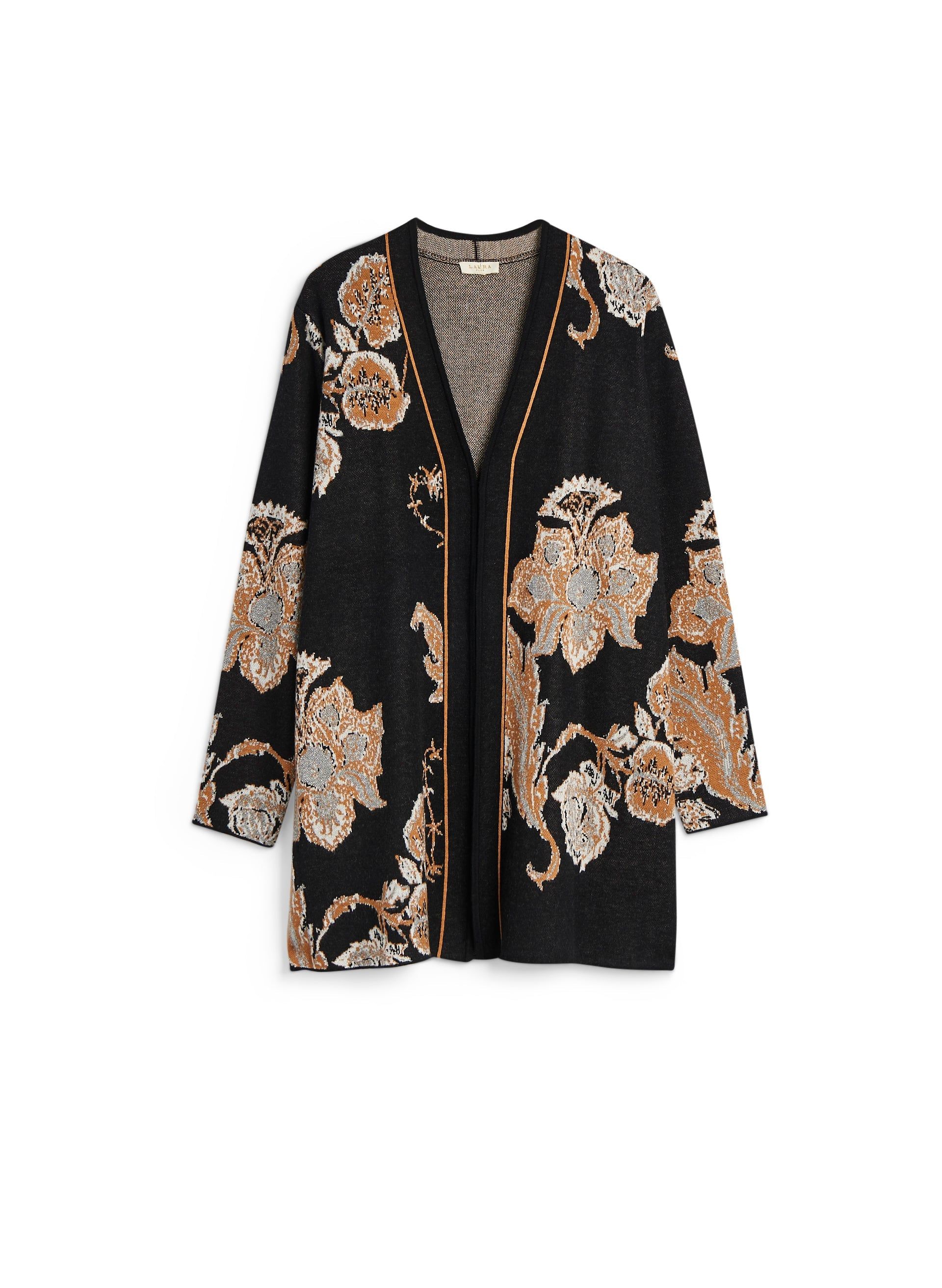Floral Motif Jacquard Cardigan sold by Laura product image thumbnail 3