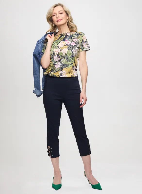 Braid Trim Denim Jacket & Pull-On Bengaline Capris sold by Laura