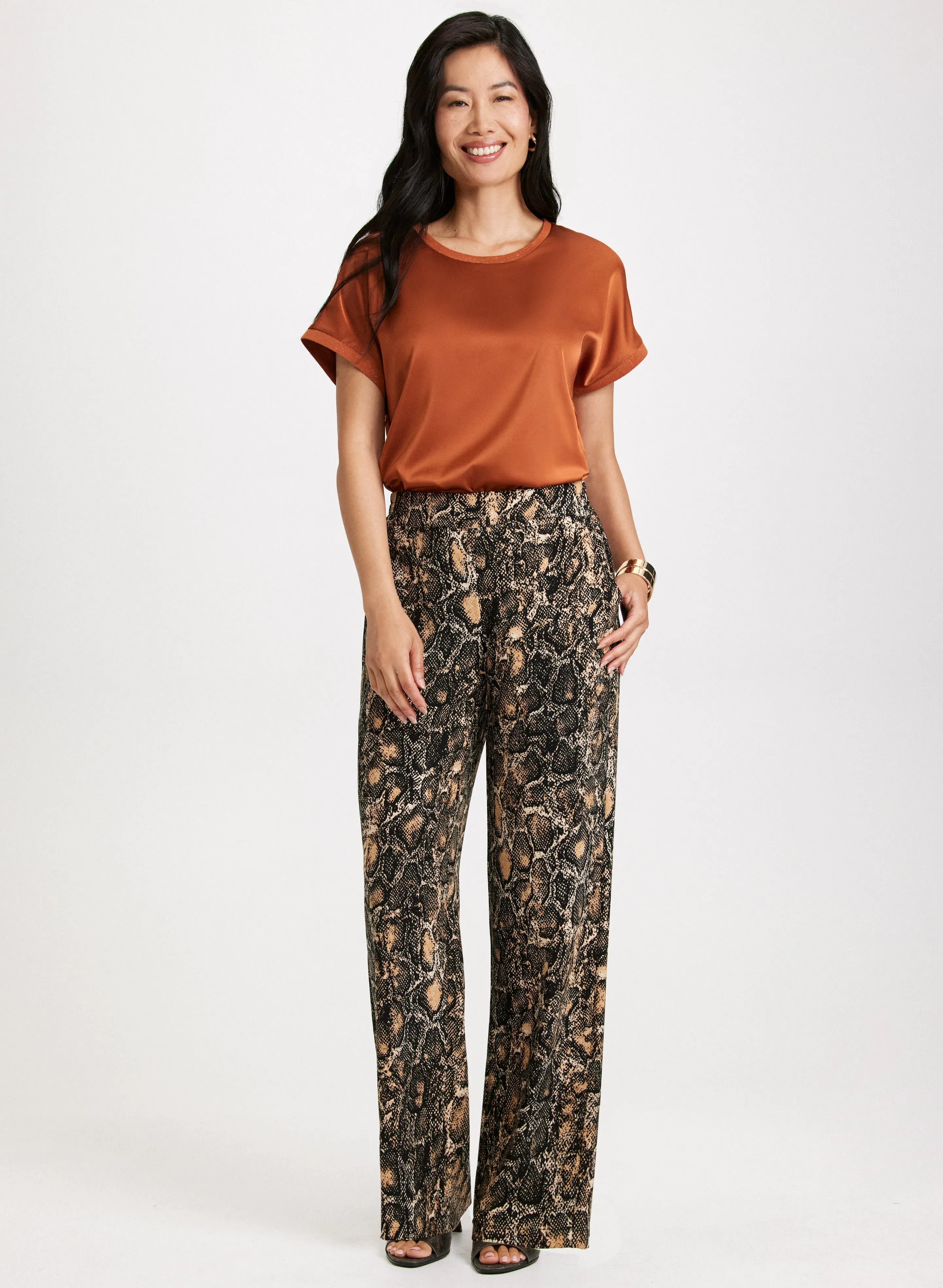 Satin Top & Snake Print Pants sold by Laura