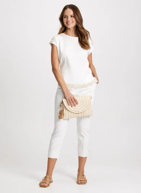 Crochet Hem T-Shirt & Straight Leg Capris sold by Laura
