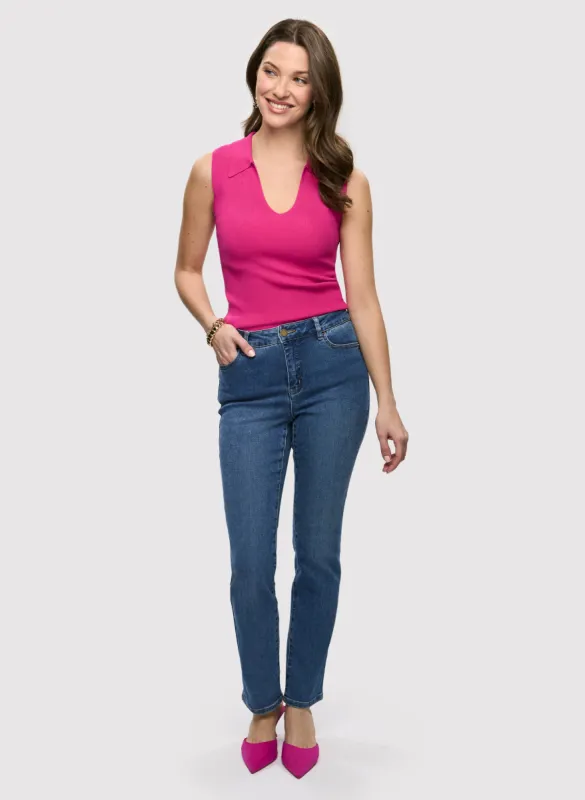 Lightweight Knit Sleeveless Top & Essential Straight Leg Jeans sold by Laura