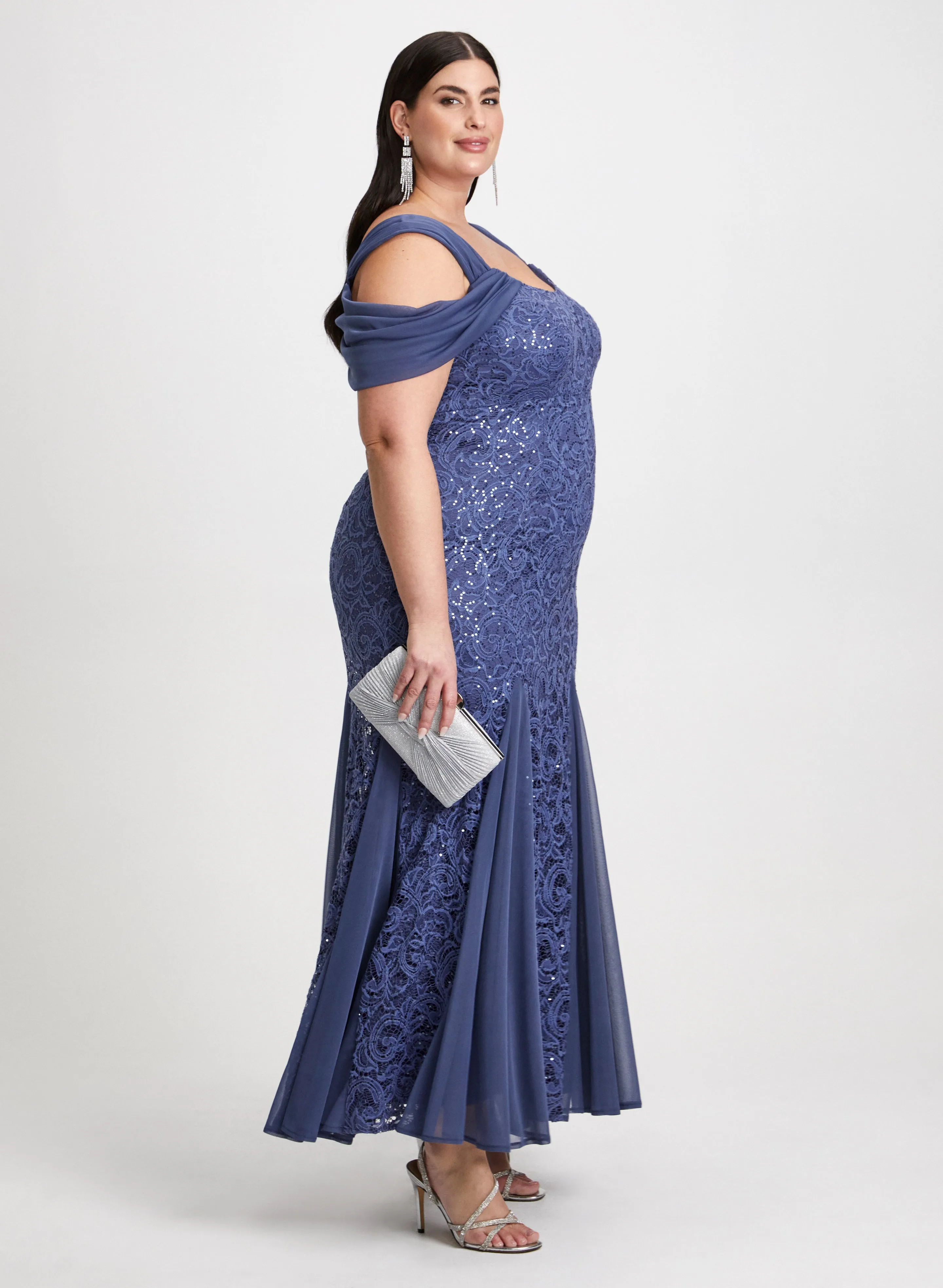 Cold Shoulder Sequined Dress sold by Laura product image thumbnail 2