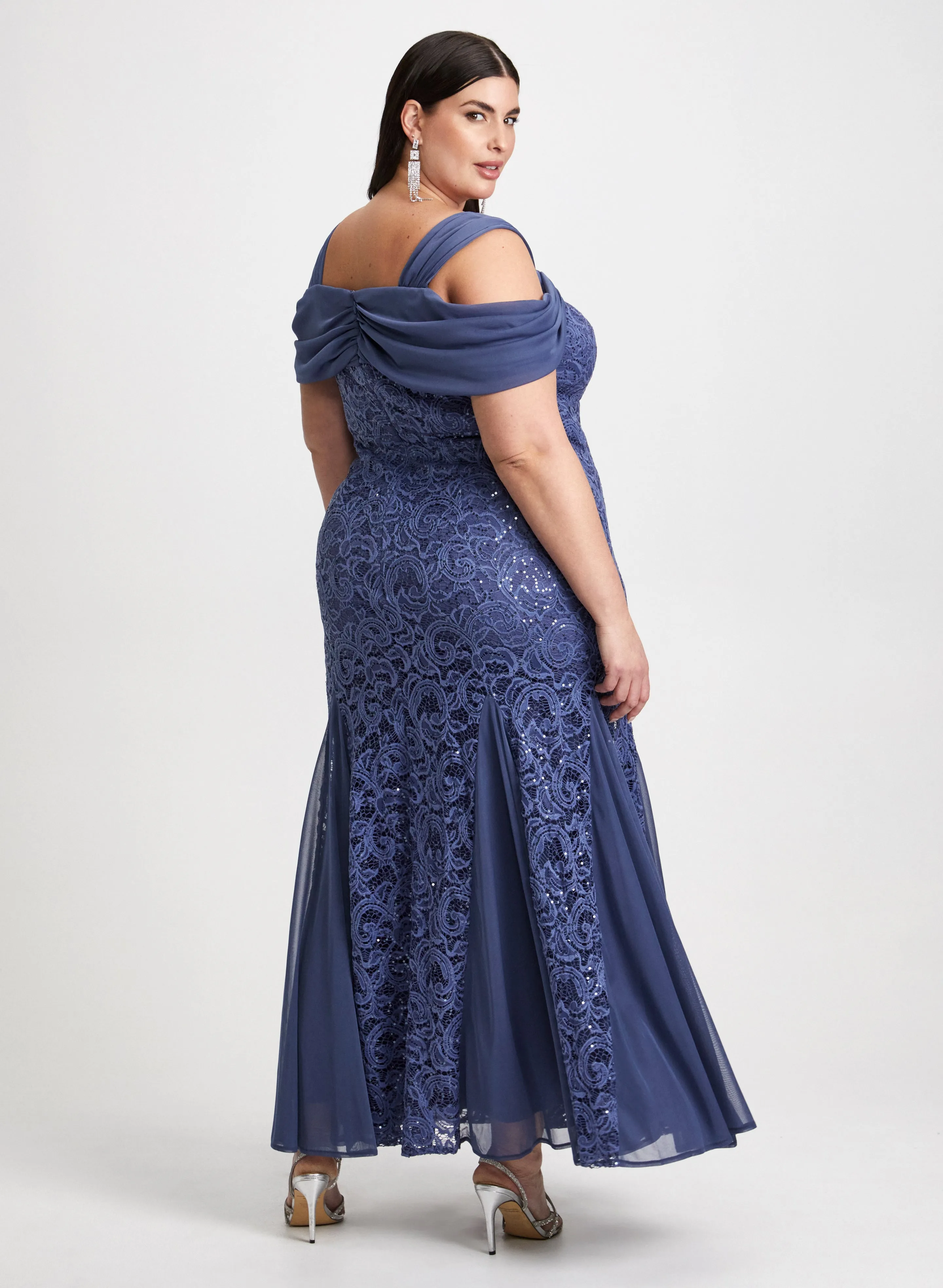 Cold Shoulder Sequined Dress sold by Laura product image thumbnail 3