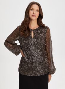 Metallic Crinkle Top sold by Laura