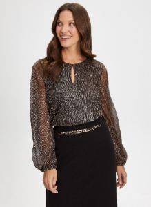 Metallic Crinkle Top sold by Laura