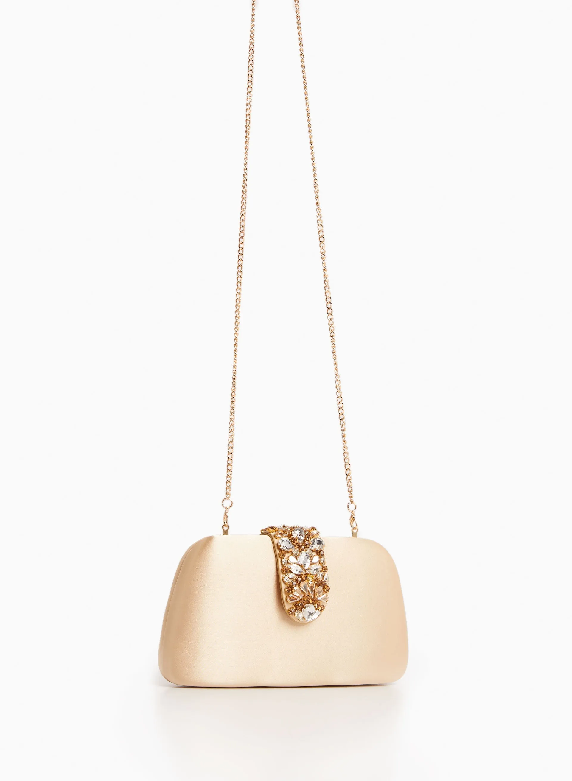 Jeweled Satin Box Clutch sold by Laura