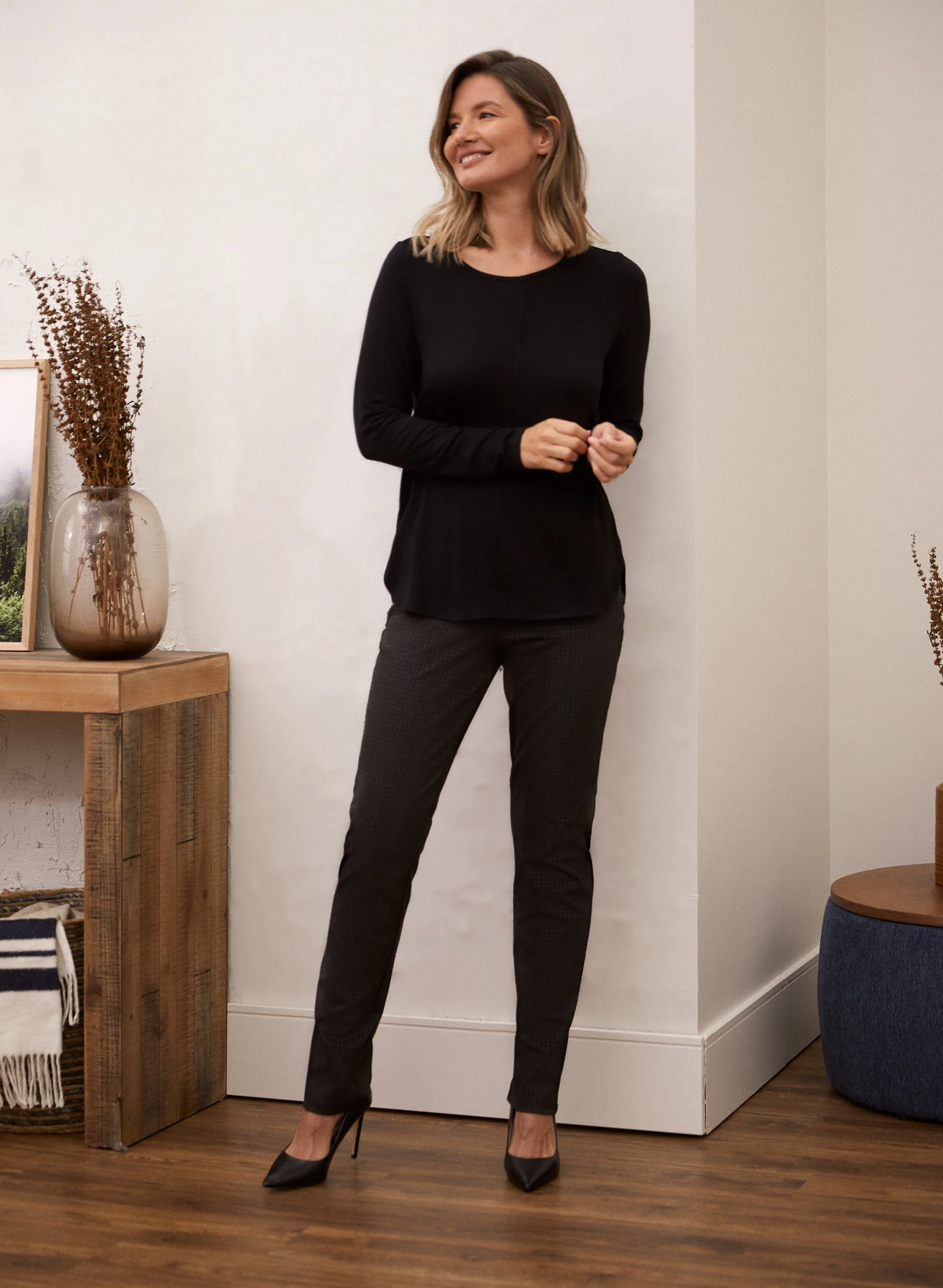 Printed Pull-On Slim Leg Pants sold by Laura product image thumbnail 3