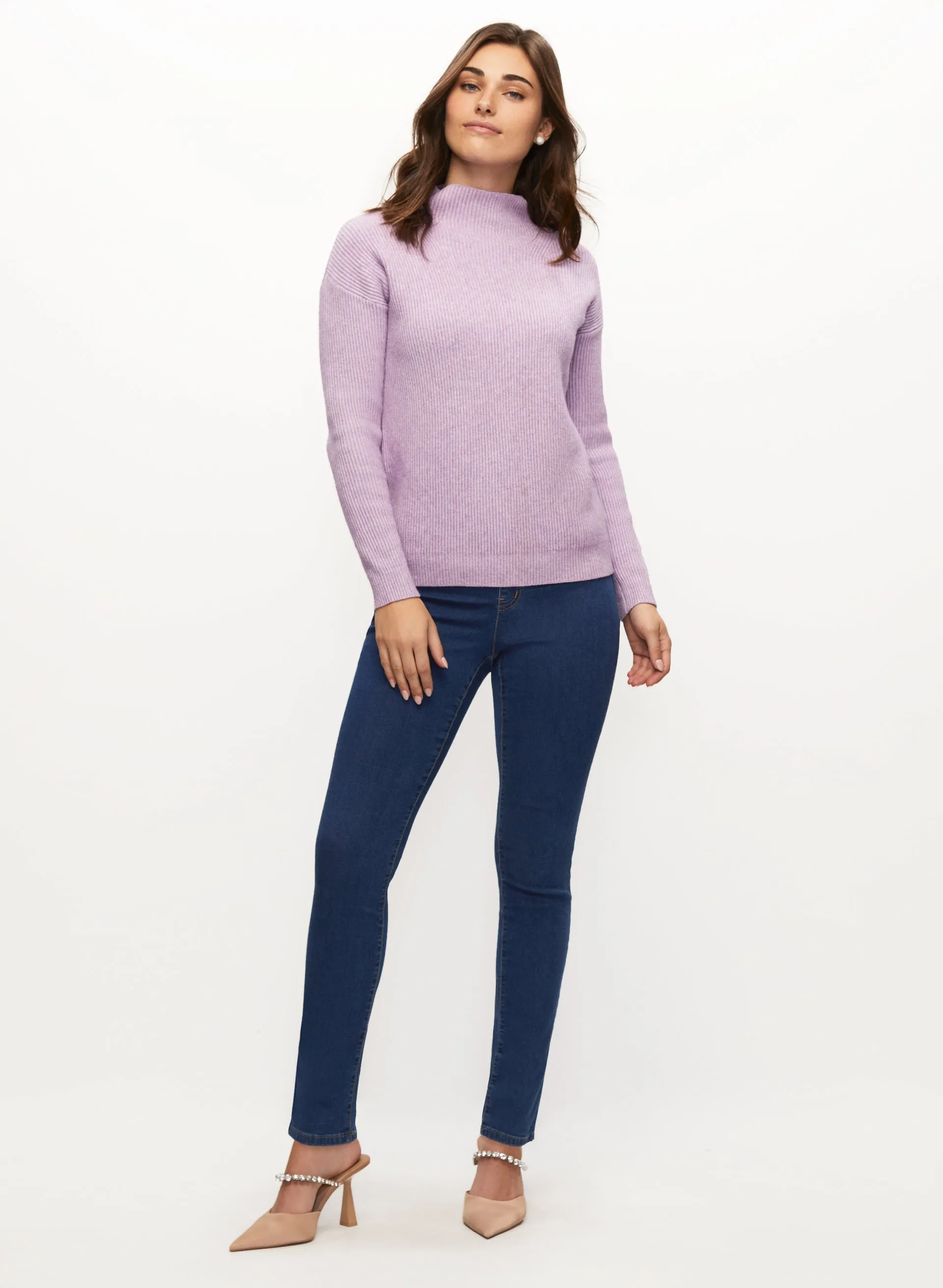 Jeweled Button Sweater & Pull-On Jeans sold by Laura