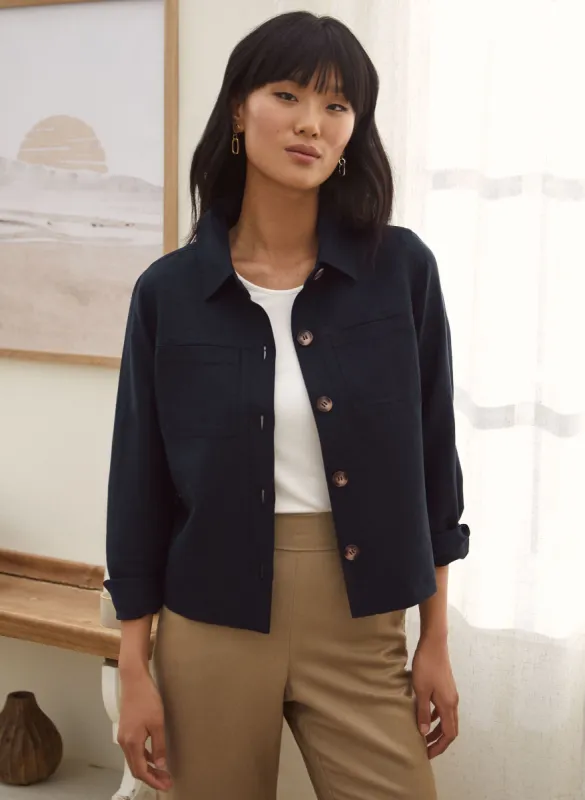 Linen-Blend Short Jacket sold by Laura