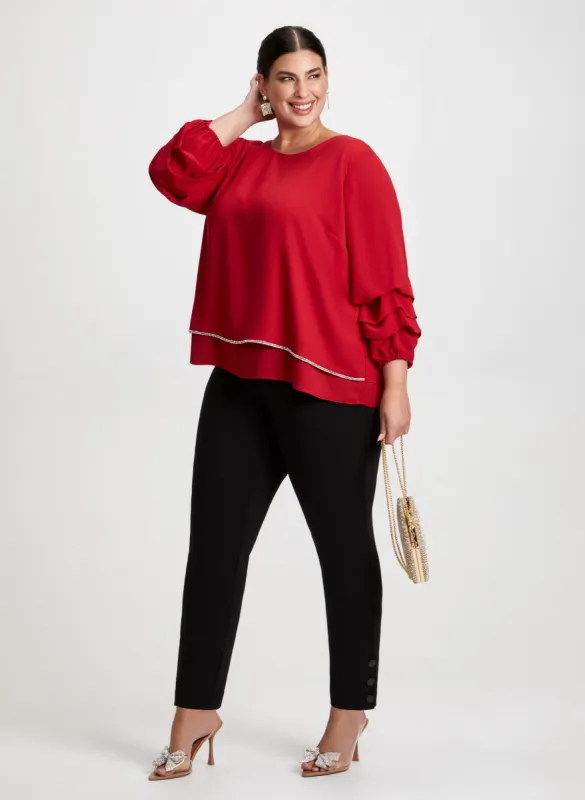 Tiered Sleeve Blouse & Straight Leg Pants sold by Laura