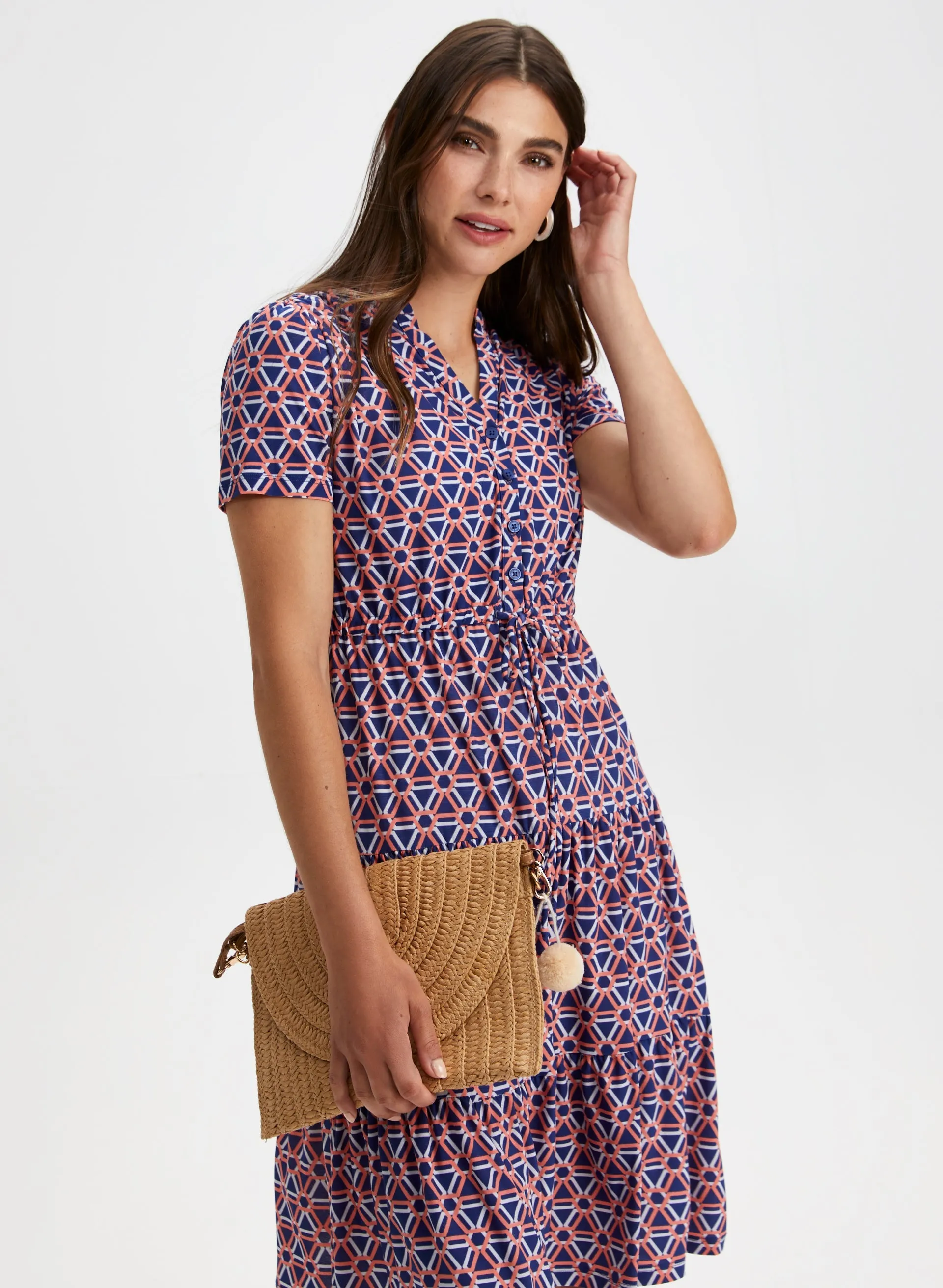 Geometric Print Tiered Midi Dress sold by Laura product image thumbnail 5