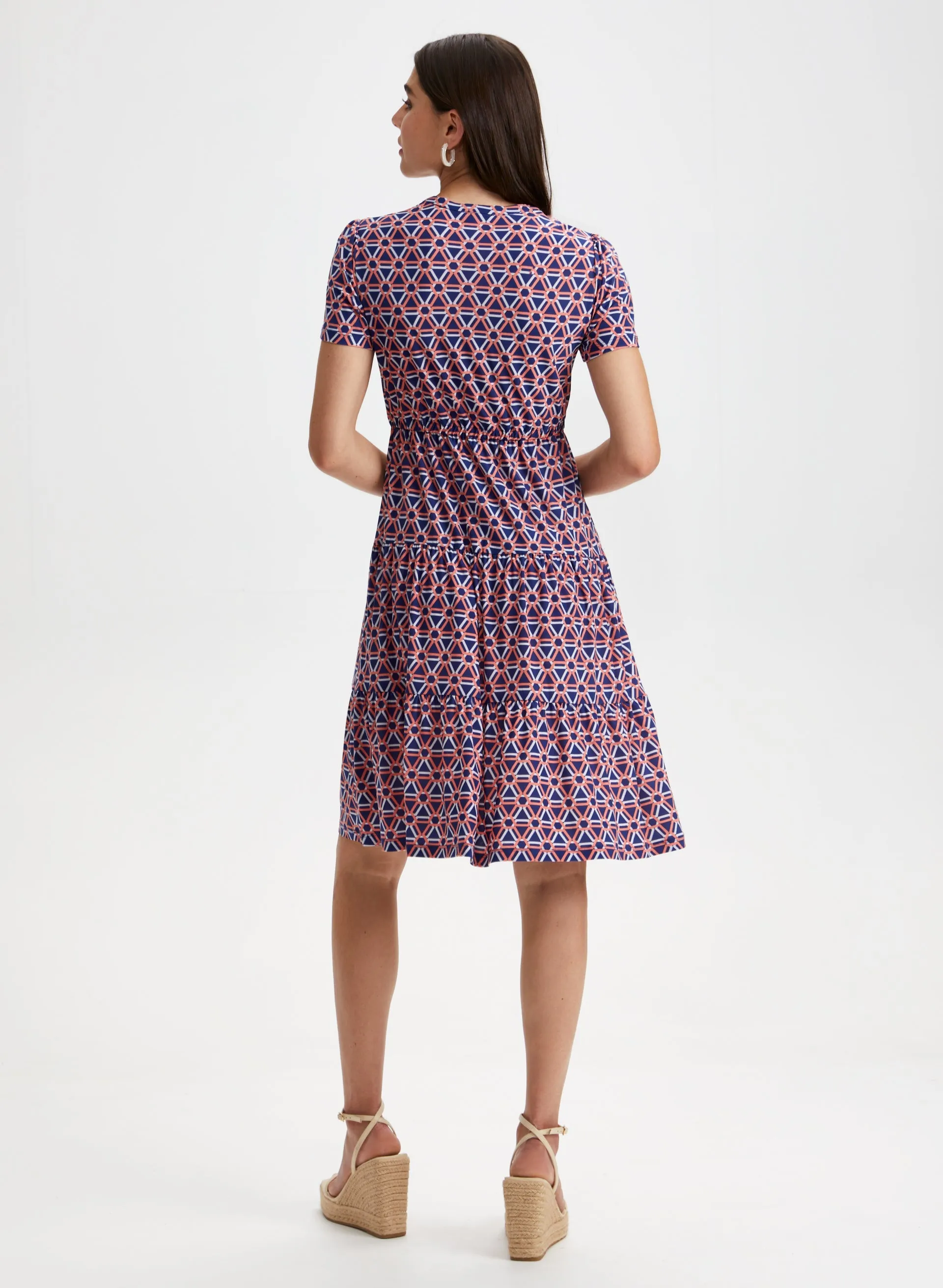 Geometric Print Tiered Midi Dress sold by Laura product image thumbnail 4