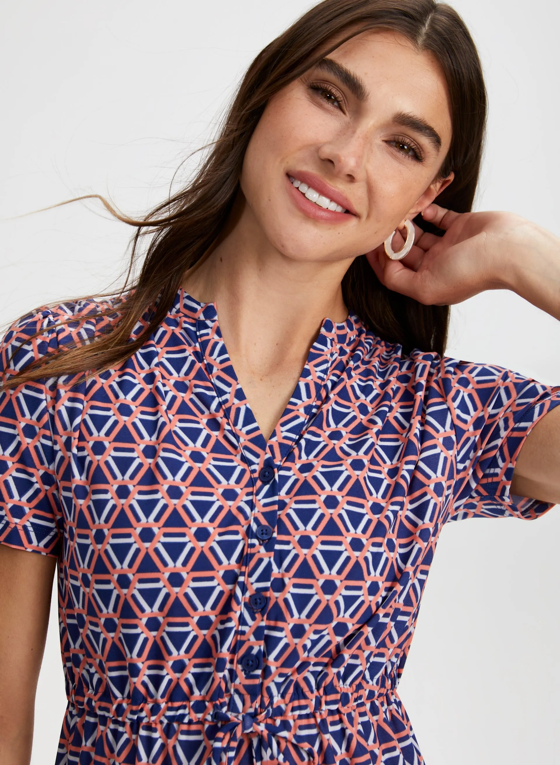 Geometric Print Tiered Midi Dress sold by Laura product image thumbnail 2